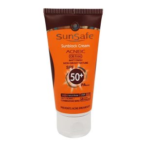 ضد آفتاب رنگی فاقد چربی آکنئیک SPF50 بژ متوسط سان سیف