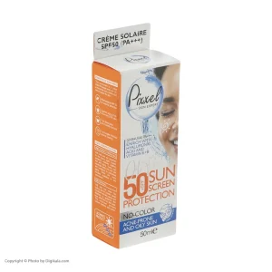 کرم ضدآفتاب بی‌رنگ پیکسل مدل Oily Acne-Prone Skin حجم 50ml مناسب پوست چرب و آکنه‌دار