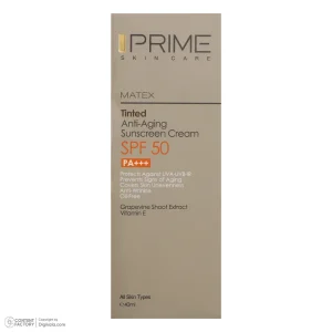 کرم ضدآفتاب رنگی صورت پرایم مدل Matex SPF 50 حجم 40 میلی‌لیتر